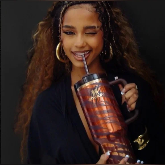 Stanley X Tyla Tyger Limited Edition-Quencher H2.0 Flowstate Tumbler 40 OZ NWT🐅 - Picture 2 of 14